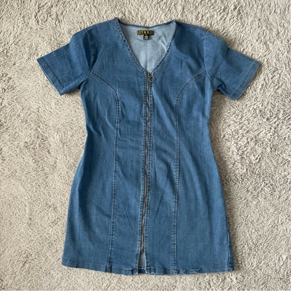 Denim Mini Dress - Picture 1 of 8